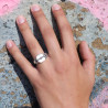 bague argent nacre art déco