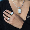 bague argent nacre haut de gamme