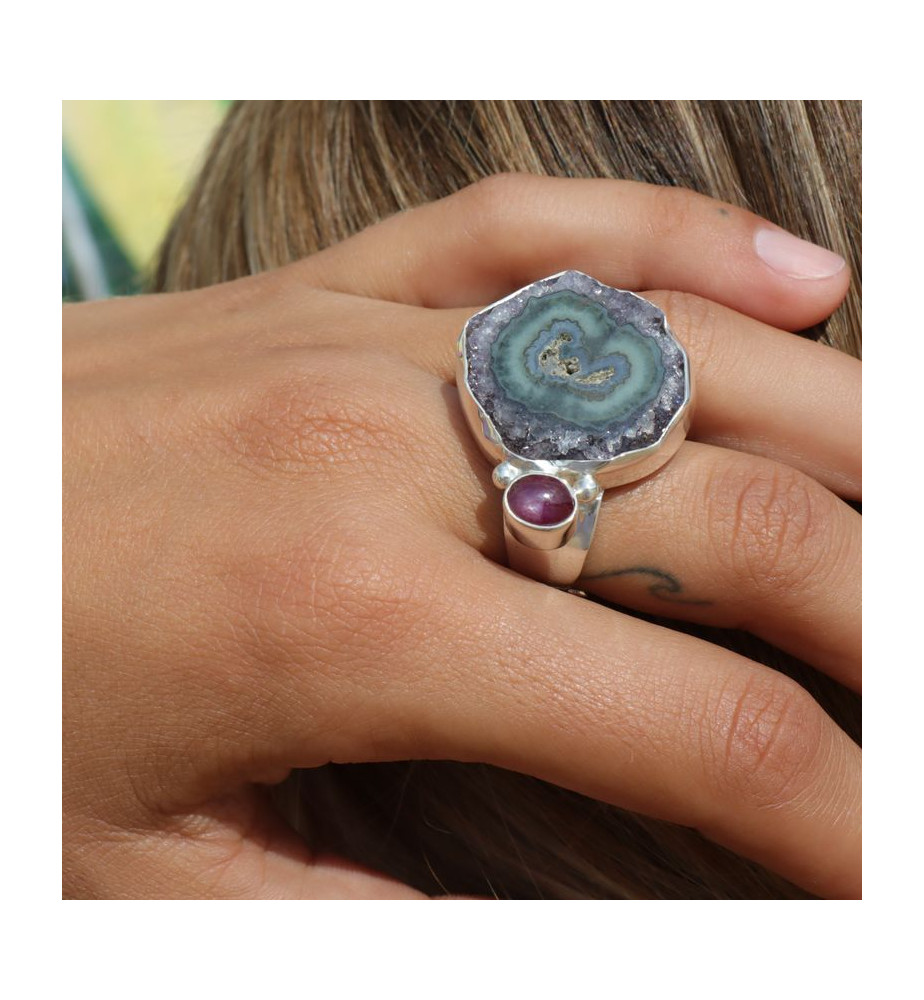 bague améthyste argent