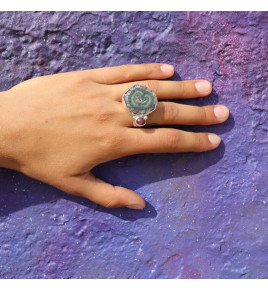 bague créateur argent améthyste