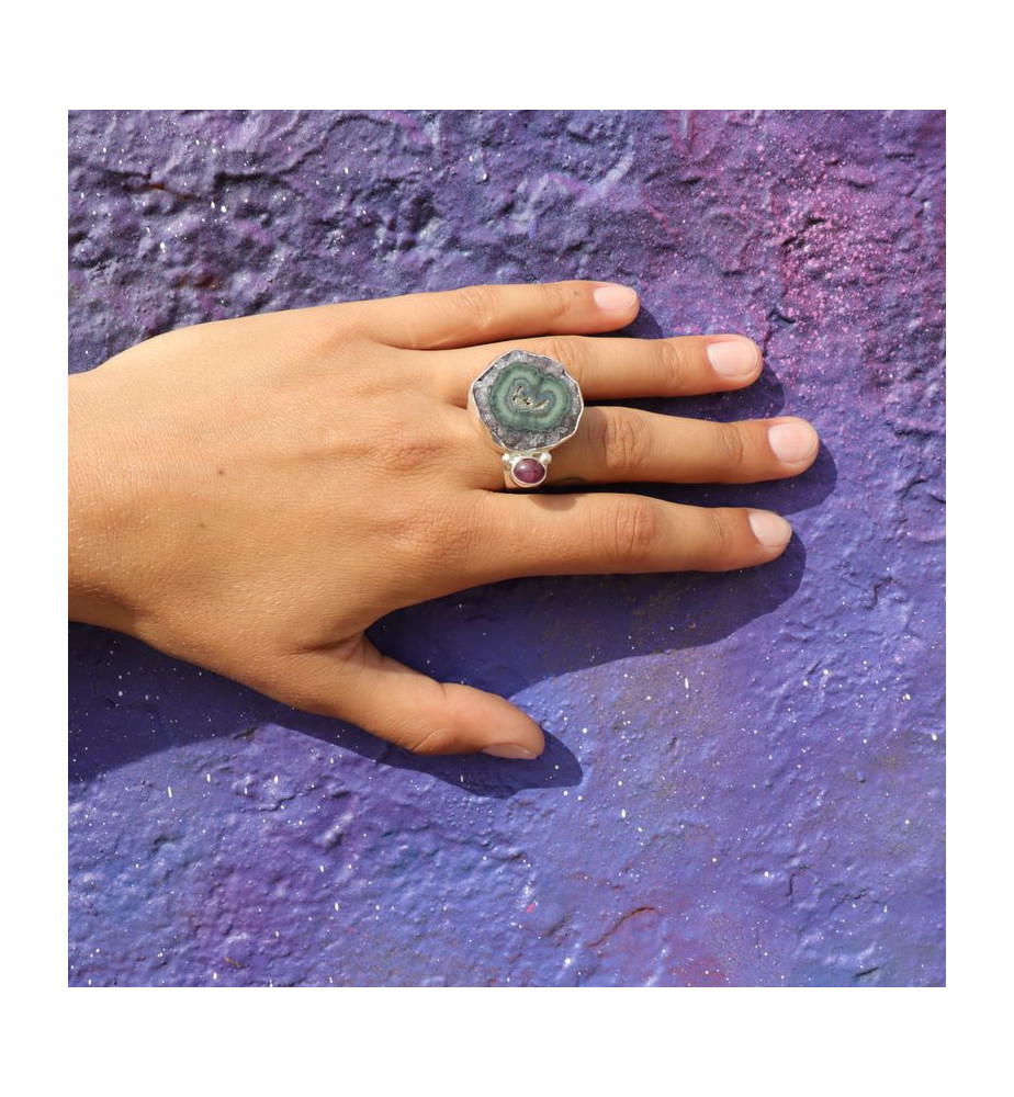bague créateur argent améthyste