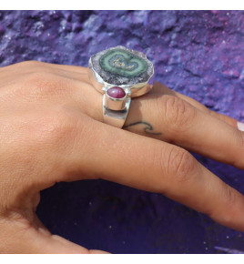 bague argent améthyste stalactite