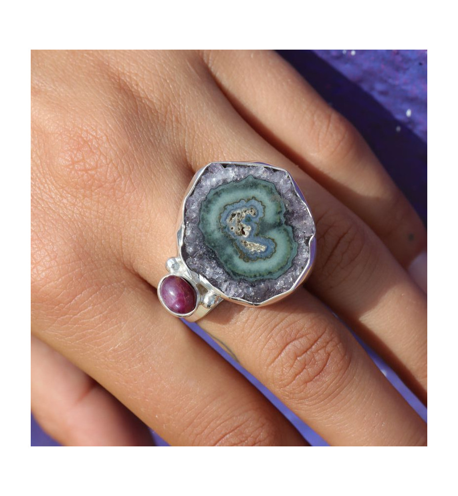 bague argent améthyste