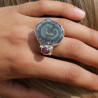 bague argent originale 2 pierres