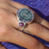 bague argent avec 2 pierres