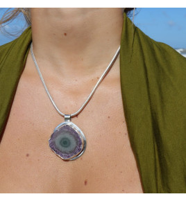 gros pendentif améthyste femme