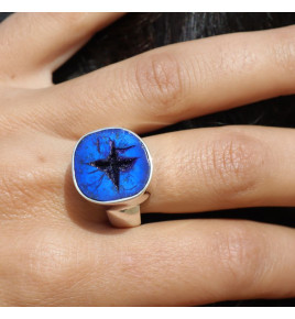 bague azurite femme argent