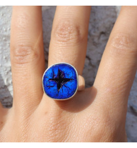 bague azurite bleue femme