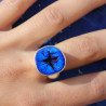 azurite bleue bague