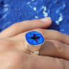 azurite bleue bague femme