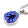 pendentif azurite bleue et argent