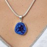 Pendentif en argent 925 serti d'une belle azurite bleue