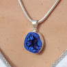 Pendentif en argent 925 serti d'une belle azurite bleue