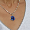 Pendentif en argent 925 serti d'une belle azurite bleue