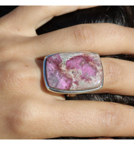 bague argent avec pierre rose