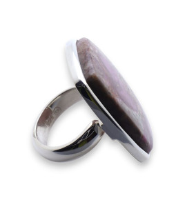 bague argent pierre rose