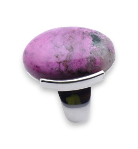 bague argent pierre rose