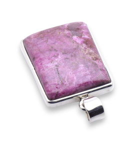 pendentif argent pierre rose