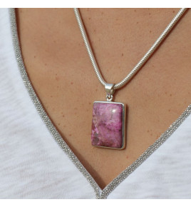 pendentif argent 925 cobalto-calcite