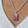 pendentif argent 925 cobalto-calcite