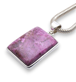 pendentif argent cobalto-calcite