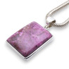 pendentif argent cobalto-calcite