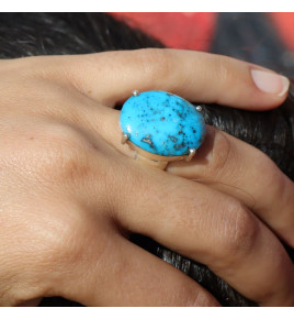 bague turquoise avec pyrite