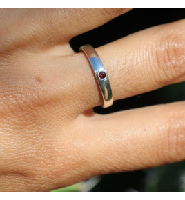 bague grenat argent