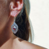 boucles d'oreilles grenat argent