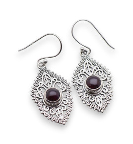 grenat boucles d'oreilles