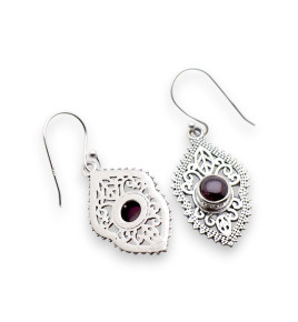 boucles d'oreilles grenat
