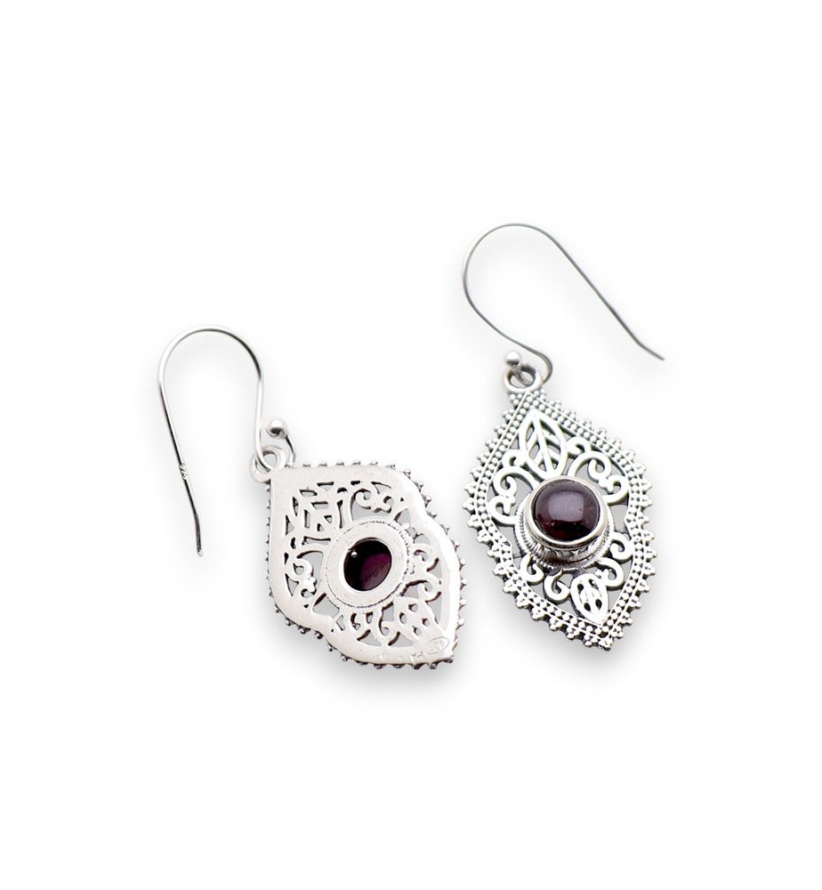 boucles d'oreilles grenat