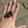 bague pierre ambre vert