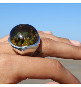 bague ambre véritable