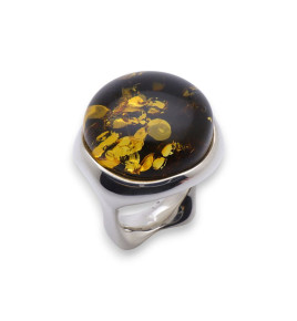 ambre bague argent