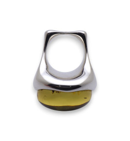 ambre bague argent