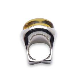 grosse bague ambre ronde