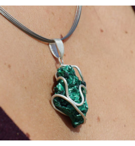 malachite bijoux argent