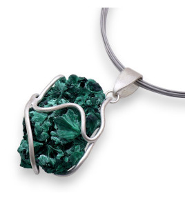 pendentif argent pierre verte