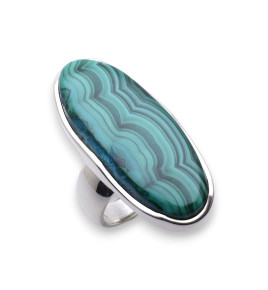 bague malachite argent femme