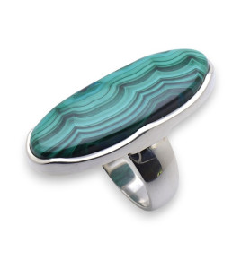bague malachite argent
