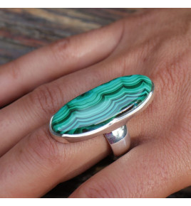 bagues malachite pierre