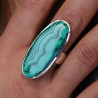 bague pierre verte argent