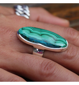 bague malachite longue