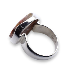 bague agate dentelle folle argent