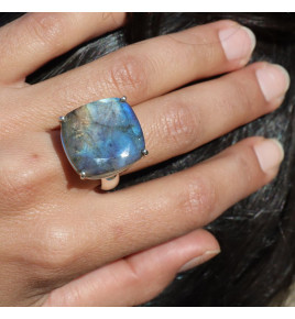 bague argent labradorite bleu