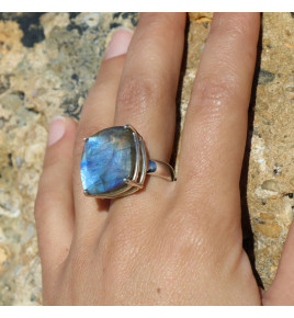 labradorite bague argent