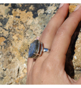 bague labradorite bleue