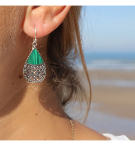malachite boucle d'oreille