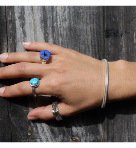 azurite bague argent